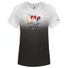 Women's V-Neck Ombre T-Shirt Thumbnail